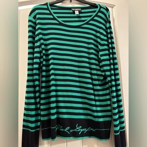 Karl Lagerfeld Sweater X-Large Green/Black